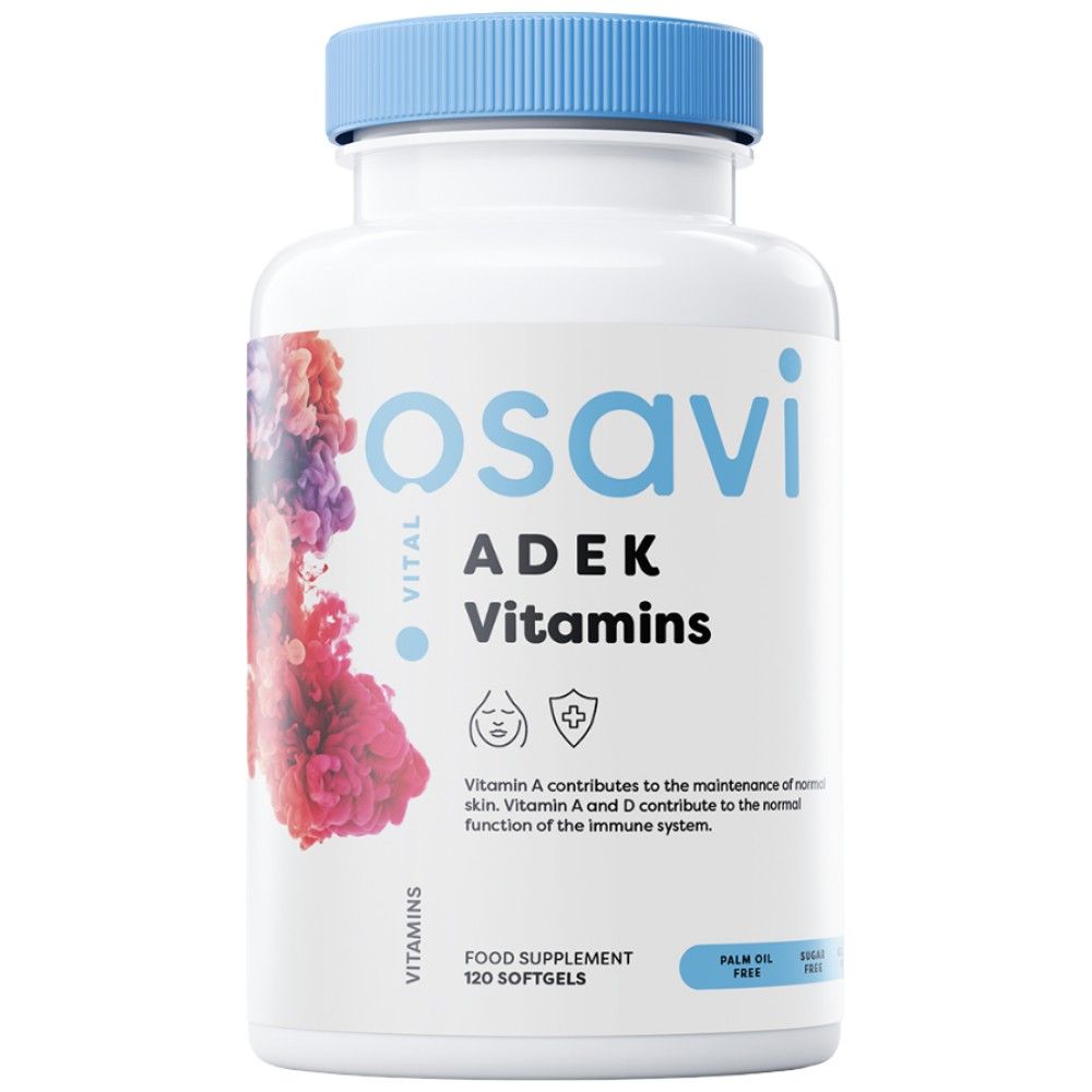 ADEK Vitamini | A + D + E + K | s Quali-D® - 120 gel kapsula