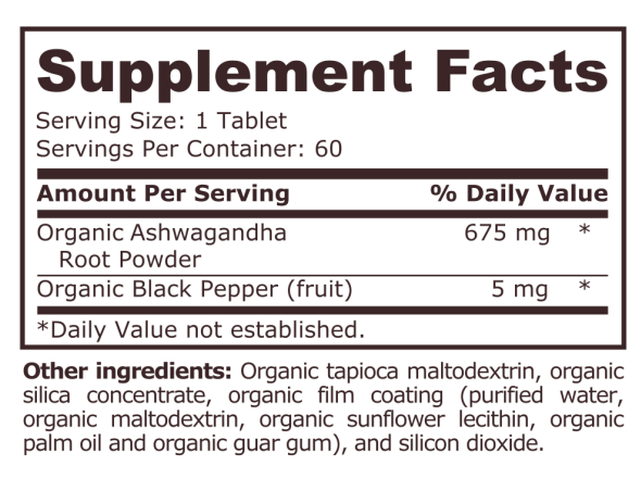 <tc>Pure Nutrition</tc> - ASHWAGANDHA ORGANSKA - 60 tableta
