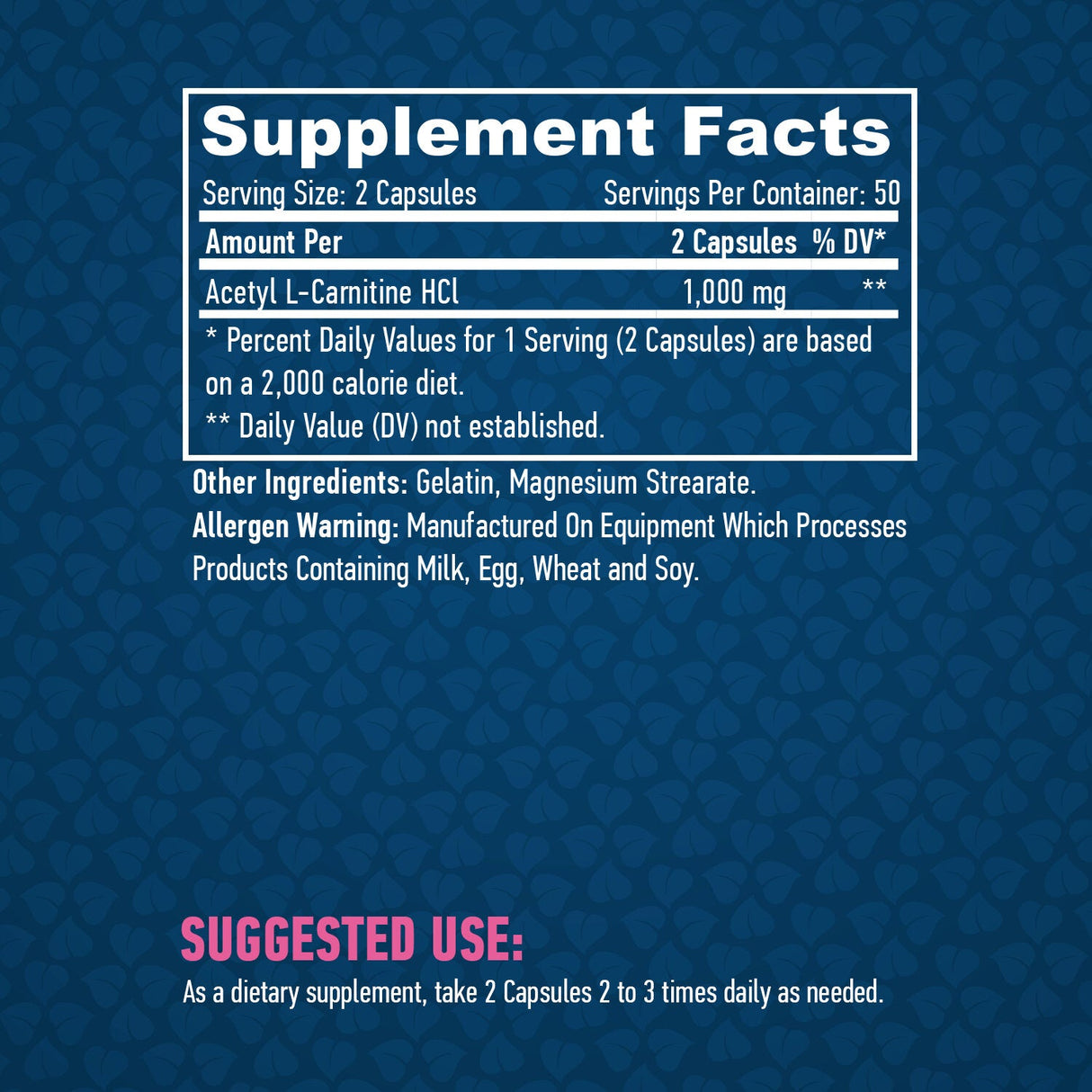 Acetil L-karnitin 1000 mg/100 kap.