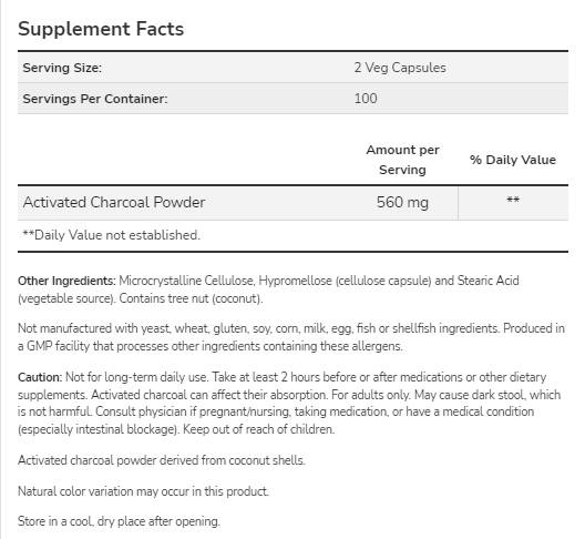 Aktivni ugljen 280 mg - 200 kapsula