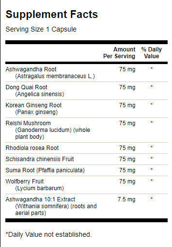 Adaptogeni biljni kompleks | s Rhodiola Ashwagandha Ginseng - 60 kapsula