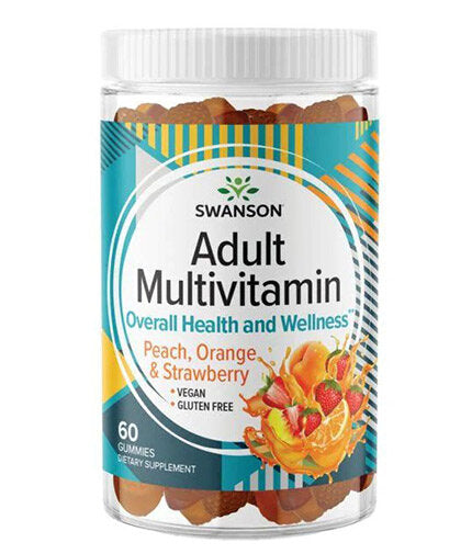 Multivitaminski gumeni bomboni za odrasle | Breskva, naranča & Jagoda - 60 tableta za žvakanje