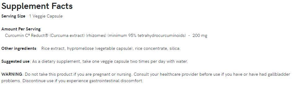 Napredni tetrahidro-kurkuminoidi 95% 200 mg./60 Vcaps - 0