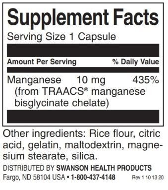 Albion kelirani mangan 10 mg - 180 kapsula