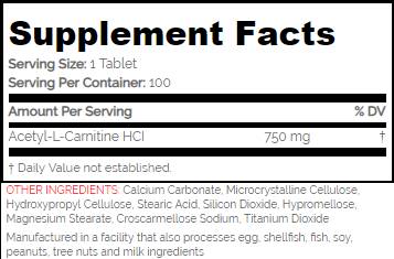 Alcar/Acetil L-karnitin 750 mg - 100 tableta