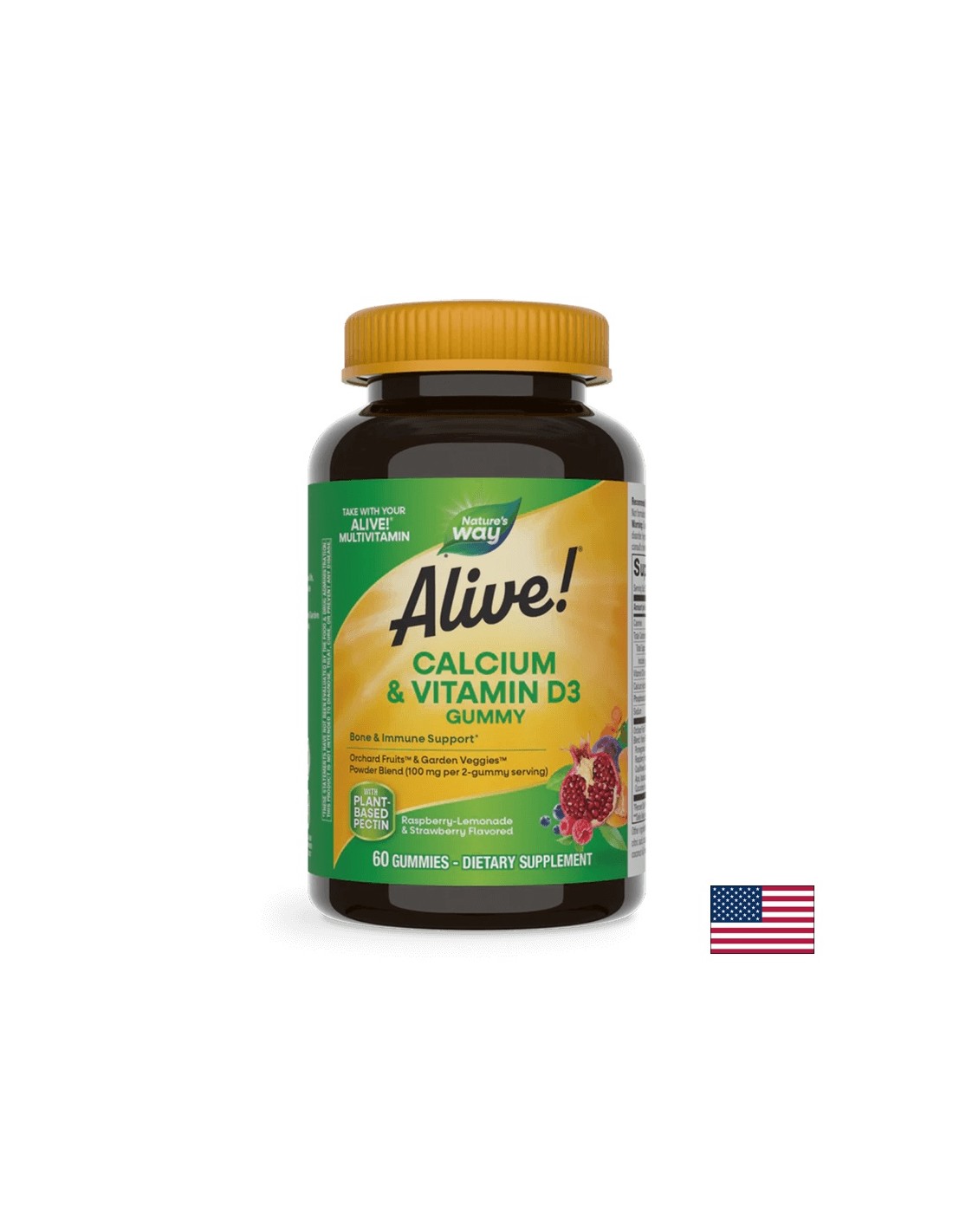 <tc>Alive</tc>! Kalcij + vitamin D3 250 mg - 60 guma