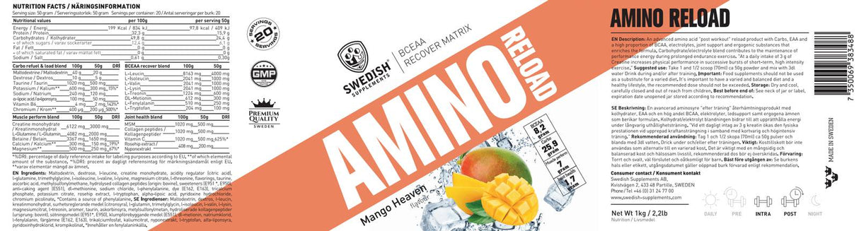 Amino Reload | BCEAA Recover Matrix - 1000 grama