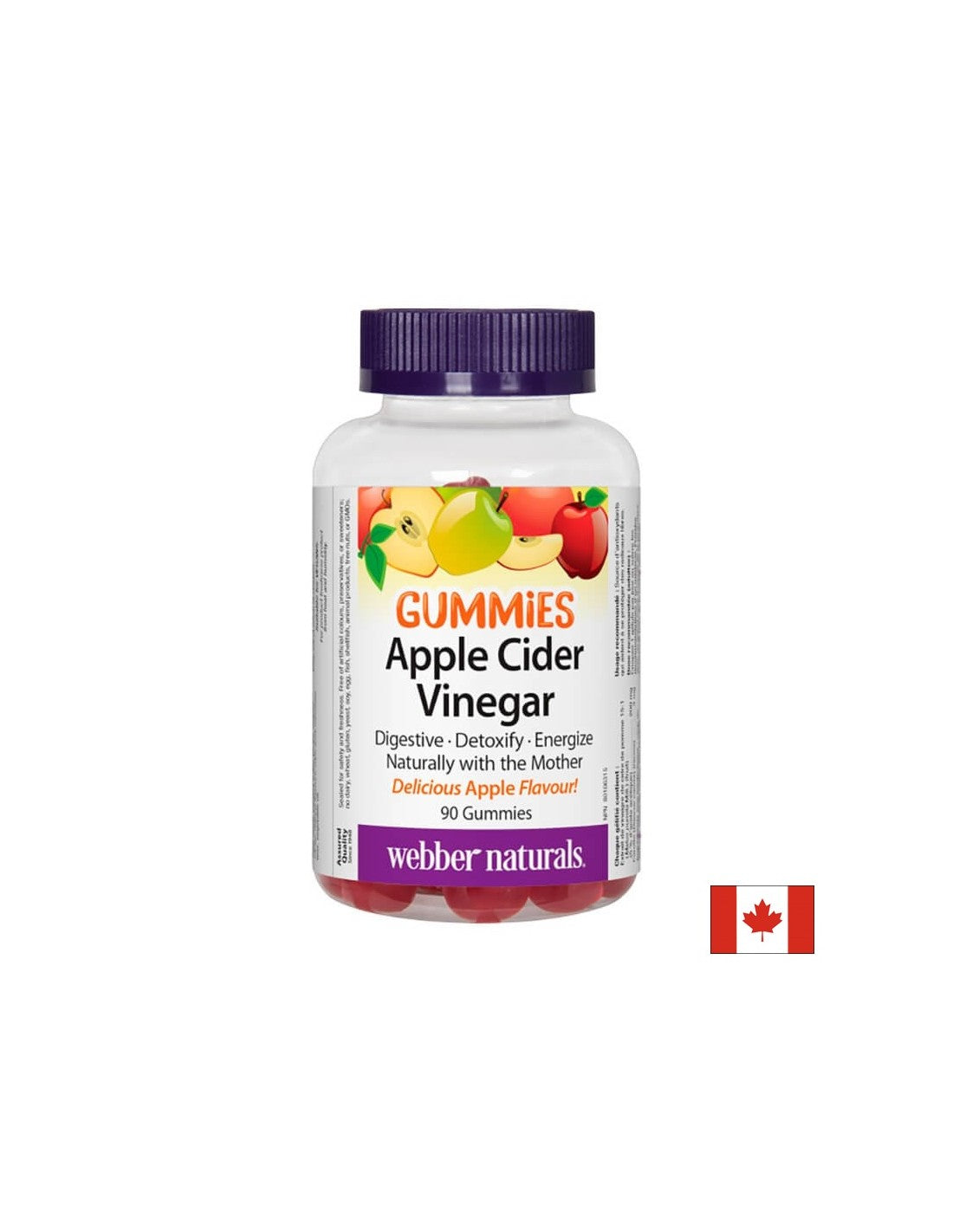 Gumeni bomboni od jabučnog octa - antioksidativna zaštita i brzi metabolizam, 90 <tc>Webber Naturals</tc> Želatinozne tablete
