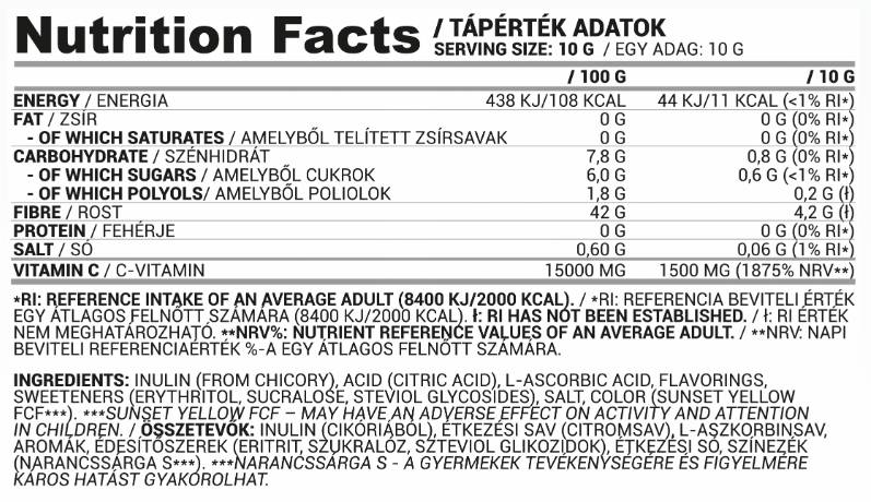 Aqua+ | Osvježavajući napitak u prahu s vitaminom C i inulinom - 10 grama