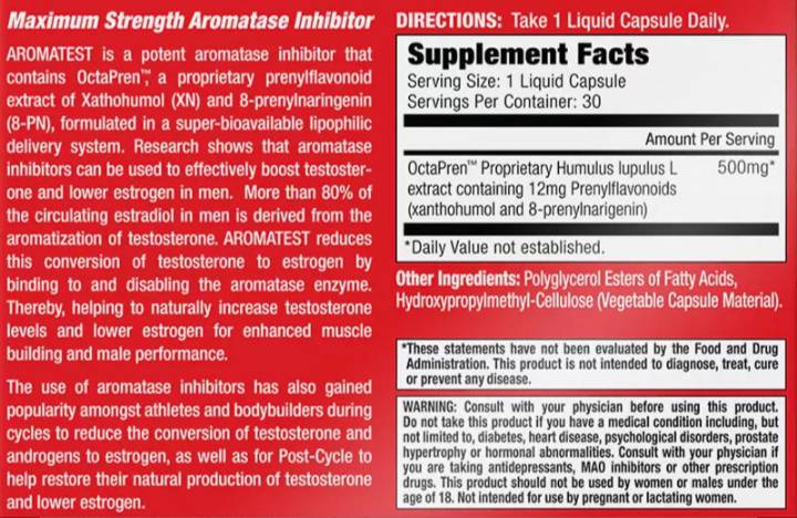 Aromatest - OctaPren 500 mg | Inhibitor aromataze najveće snage - 30 gel kapsula
