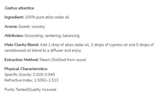 Ulje atlaskog cedra | 100% čisti Cedrus Atlantica - 30 ml