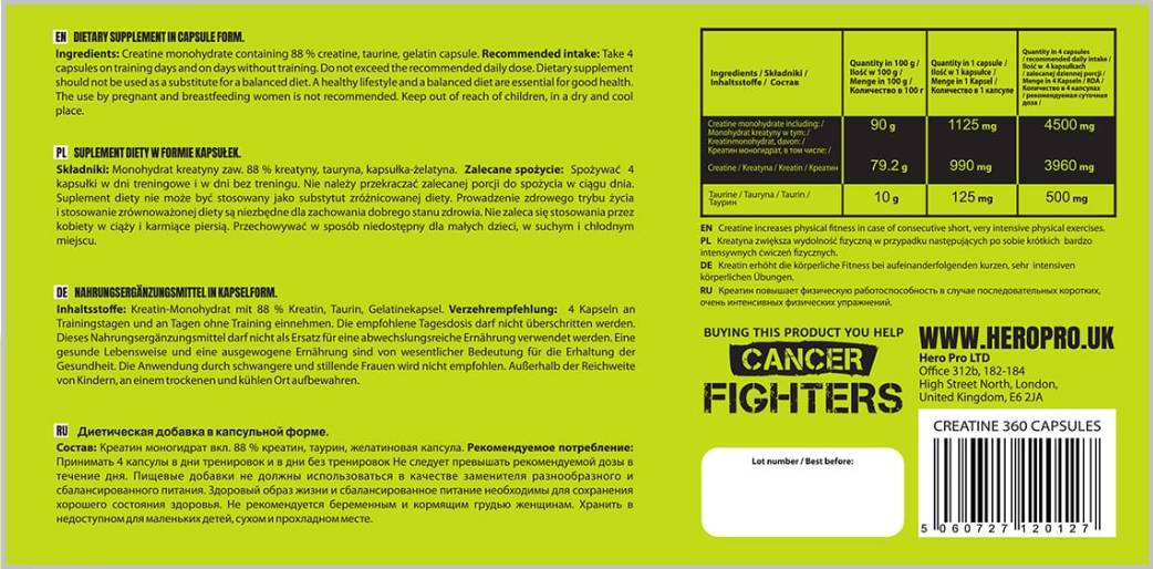 Kreatin monohidratni kape - 360 kapsula