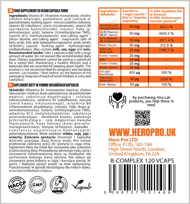 B-kompleks B-50 | High Potency 120 kapsula