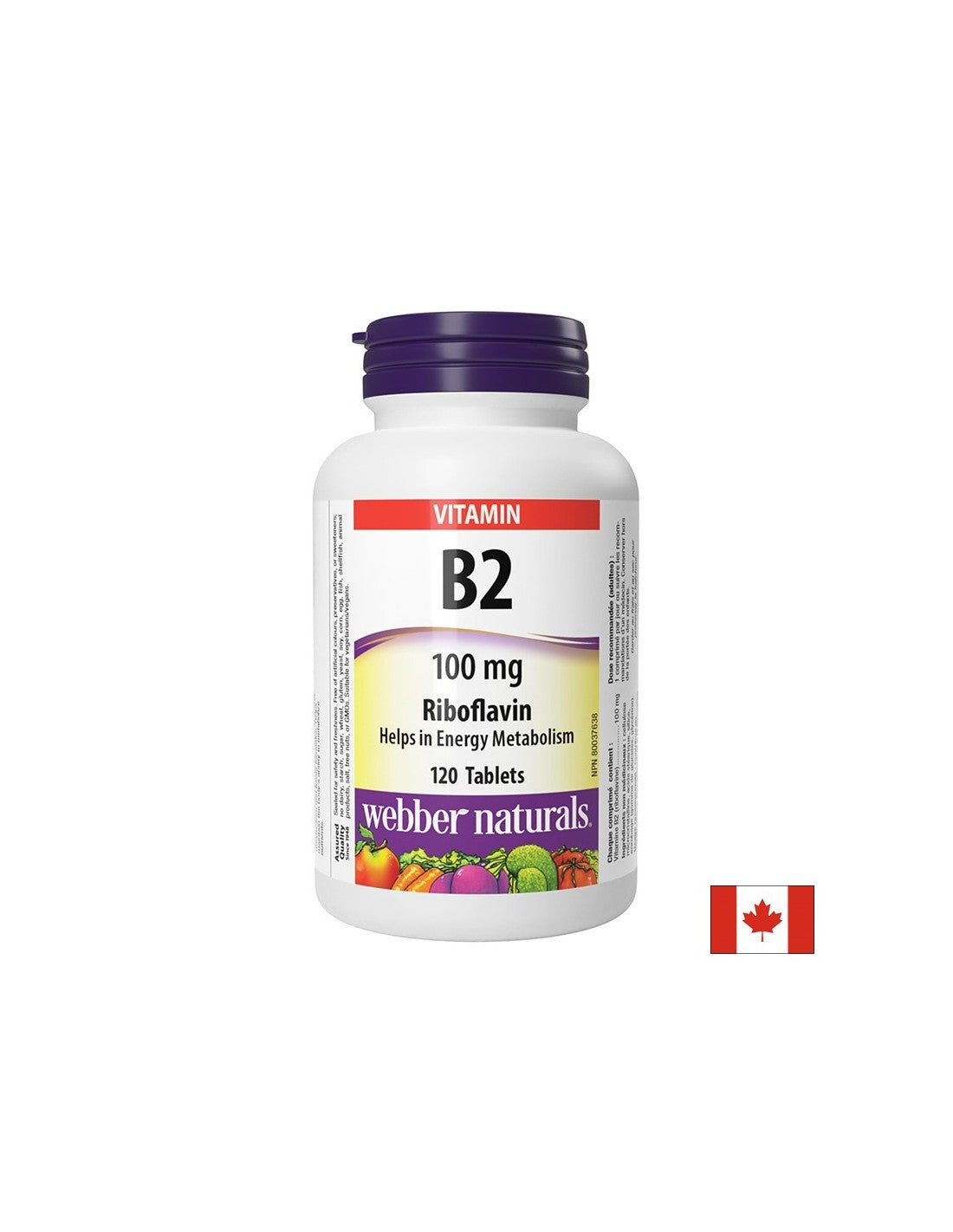 Vitamin B2 (riboflavin) - Za energiju i zdravu kožu, 100 mg h 120 tableta
