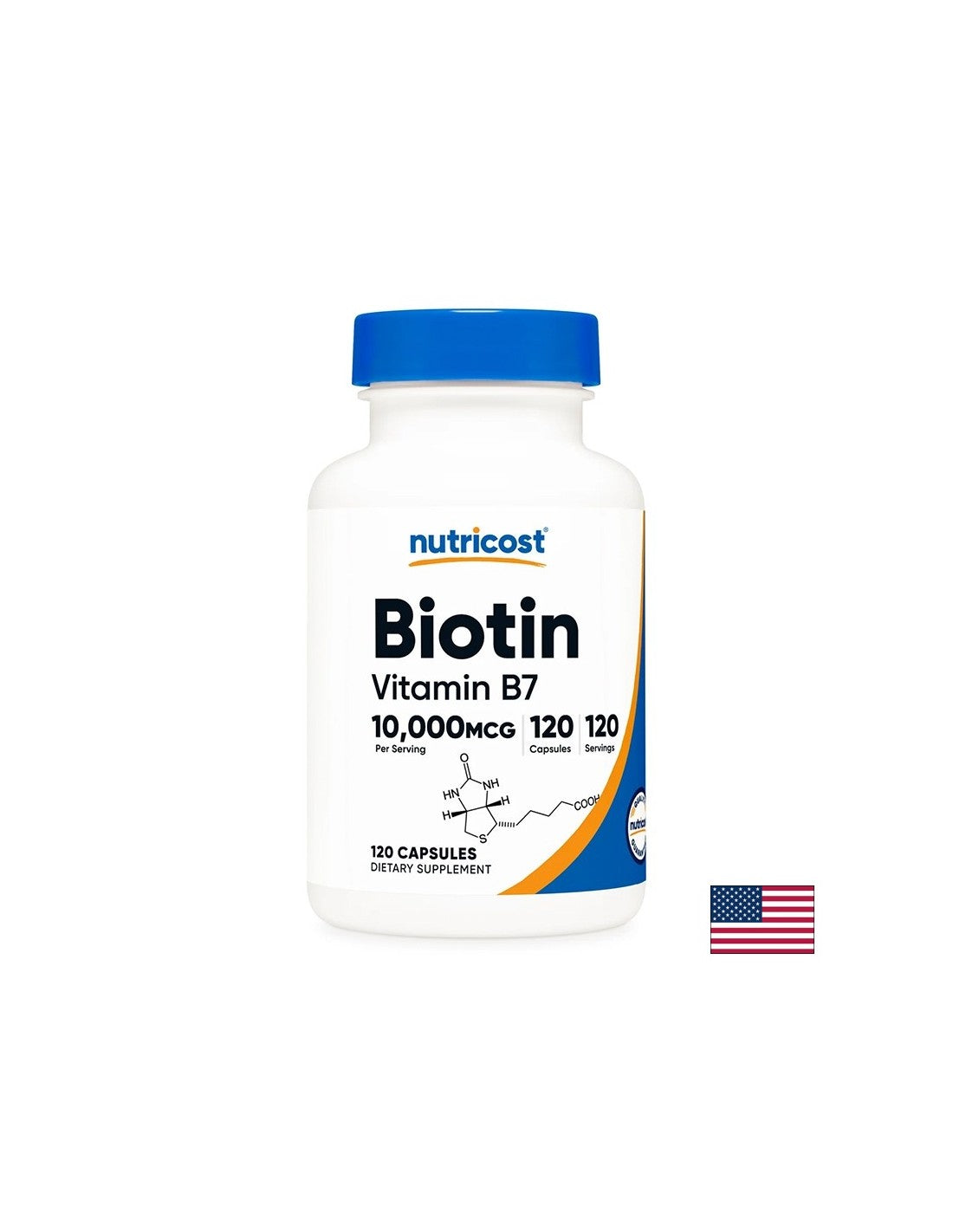 Kosa, koža i nokti - Biotin (Vitamin B7), 10000 µg x 120 kapsula