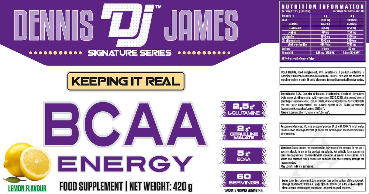 BCAA energija | s L-glutaminom & L-citrulin malat - 420 grama