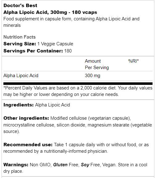 NAJBOLJA alfa lipoična kiselina 300 mg - 180 kapsula