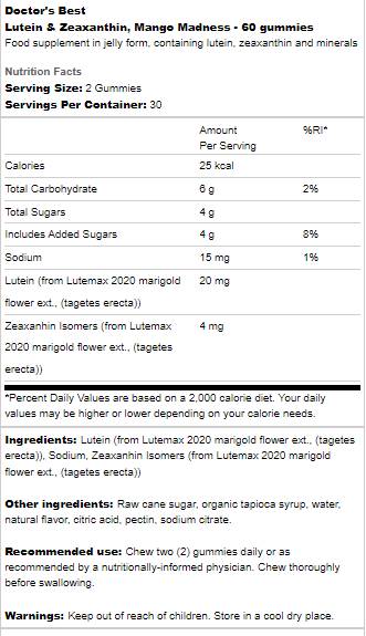 NAJBOLJI lutein & Zeaksantin gumeni bomboni - 60 gumenih bombona