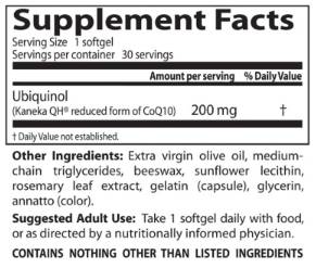 NAJBOLJI Ubiquinol Kaneka QH 200 mg - 30 gel kapsula