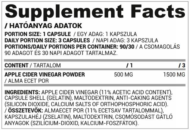 Jabučni ocat 500 mg - 90 kapsula