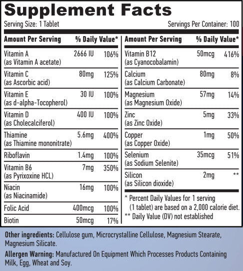 Osnovni multivitamin za odrasle 100 tableta.