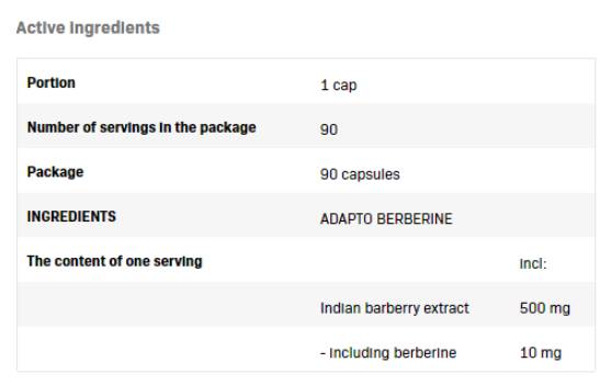 Berberin 500 mg - 90 kapsula