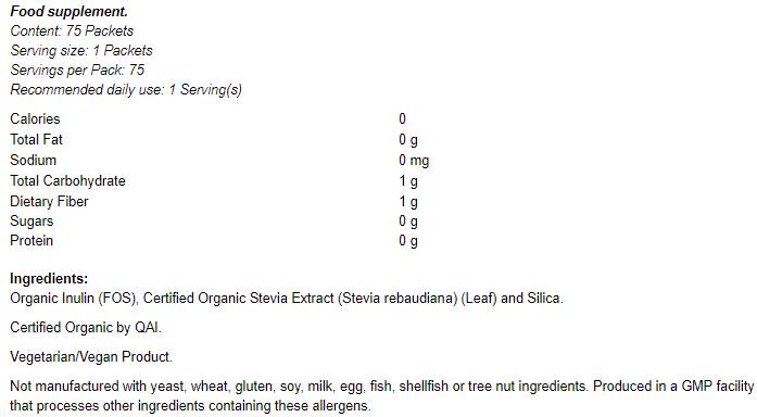 Better Stevia Organic - 75 paketića