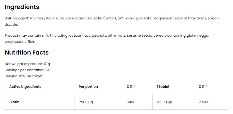 Biotin 10.000 MAX 60 tableta