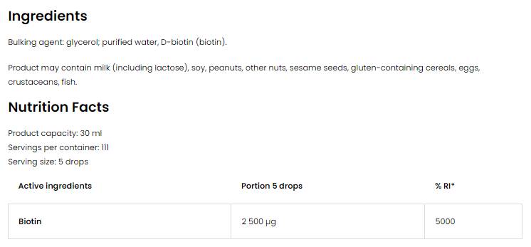 Biotin 2500 mcg Kapi 30 ml