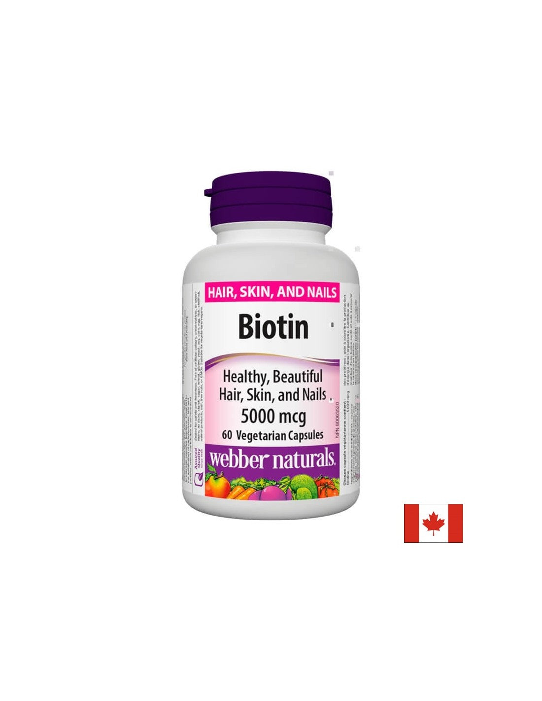 Biotin/Biotin, 5000 mcg, 60 kapsula <tc>Webber Naturals</tc>