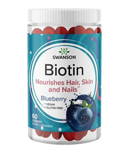Biotinske gumene bombone 5000 mcg | Borovnica - 60 tableta za žvakanje