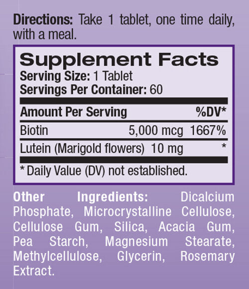 Biotin plus lutein/60 tab.