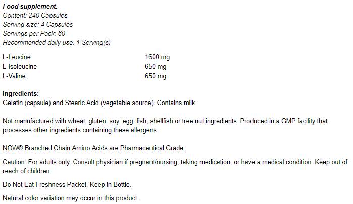 Aminokiseline razgranatog lanca/BCAA - 240 kapsula