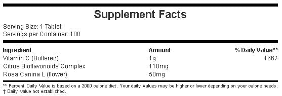 Puferirani vitamin C 1000 mg/100 tab