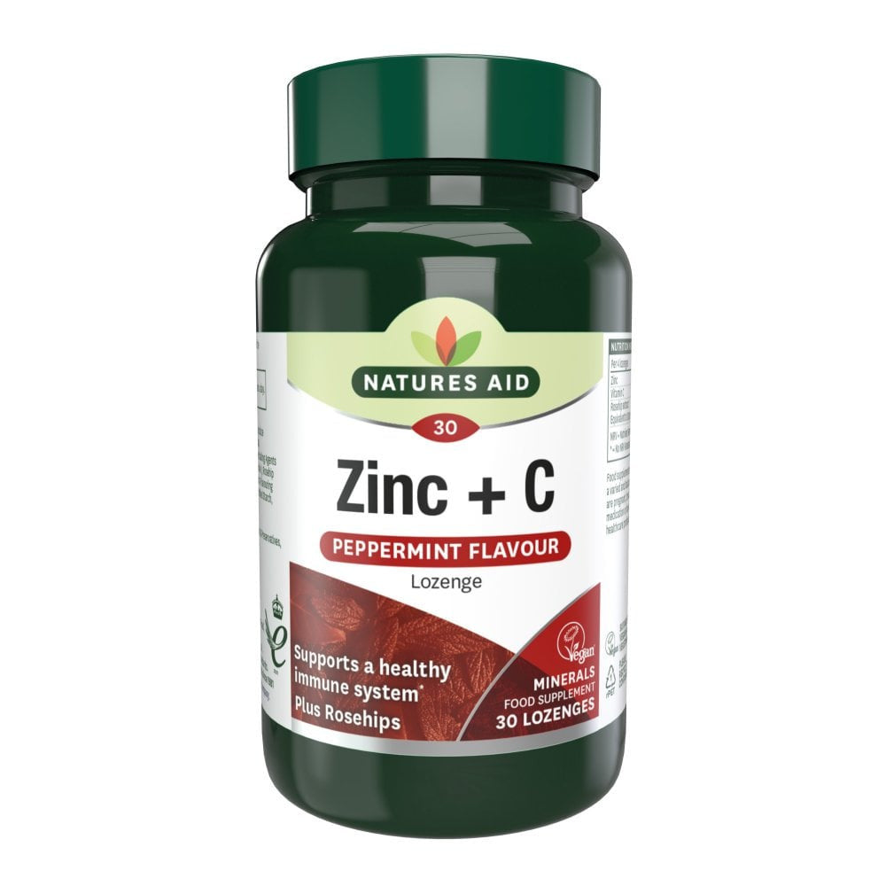 Cink + vitamin C (Zinc + Vitamin C) 30 pastila NaturesAid