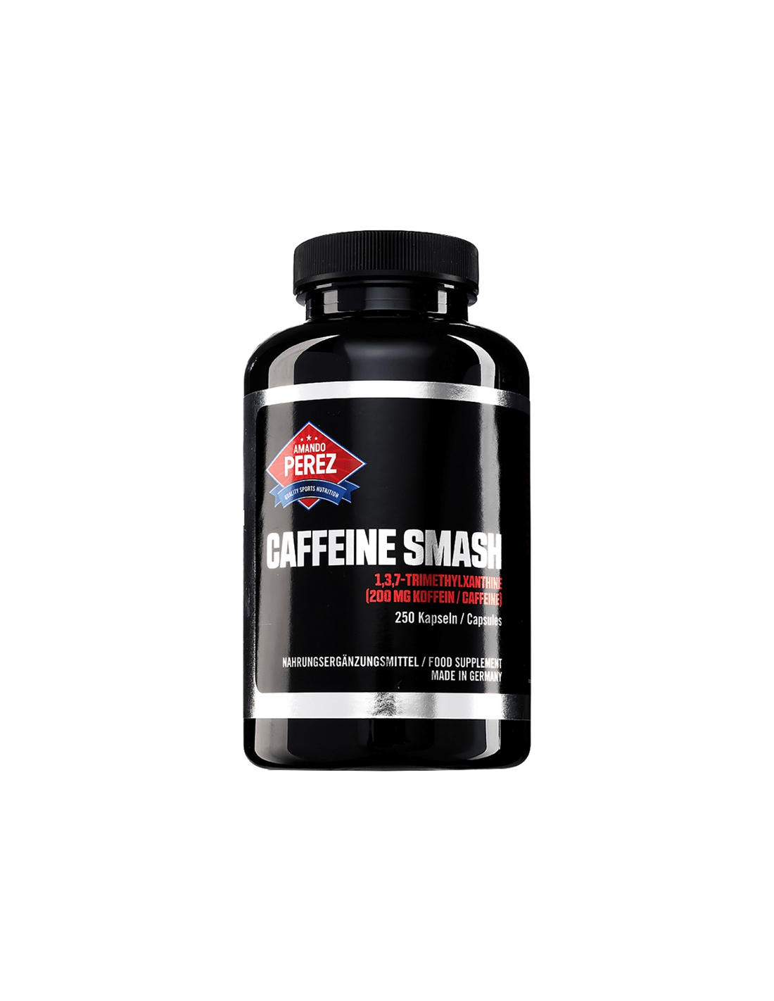 Caffeine Smash (1,3,7-trimetilksantin)/Kofein, 200 mg, 250 kapsula <tc>Vitabay</tc>