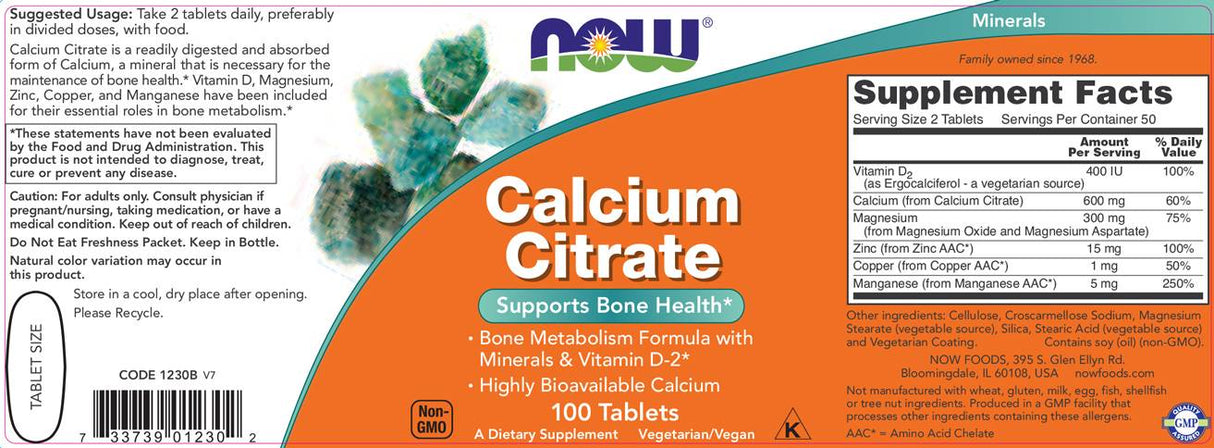 Kalcijev citrat s mineralima & Vitamin D-2 300 mg - 100 tableta