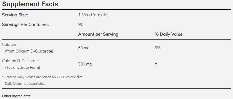 Kalcij D-glukarat 500 mg - 90 kapsula