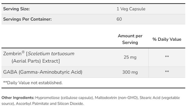 Smiriti & Fokusirajte se uz Zembrin® & GABA - 60 kapsula