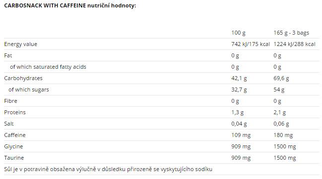 Carbosnack s kofeinom u vrećici 18 x 55 grama