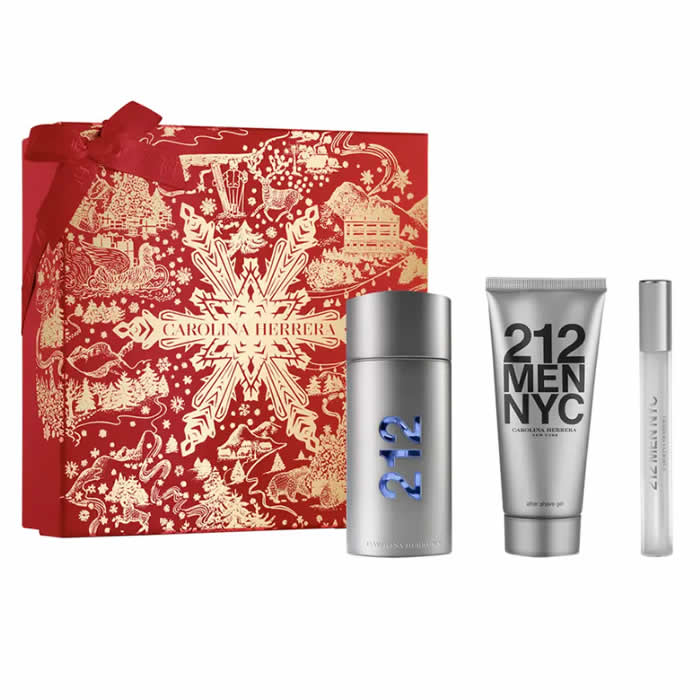 <tc>CAROLINA HERRERA</tc> 212 Men Eau De Toilette sprej 100ml set od 3 komada