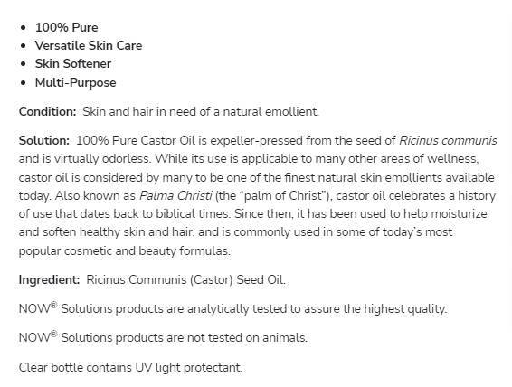 Ricinusovo ulje | 100% Pure Svestrana njega kože - 118 ml