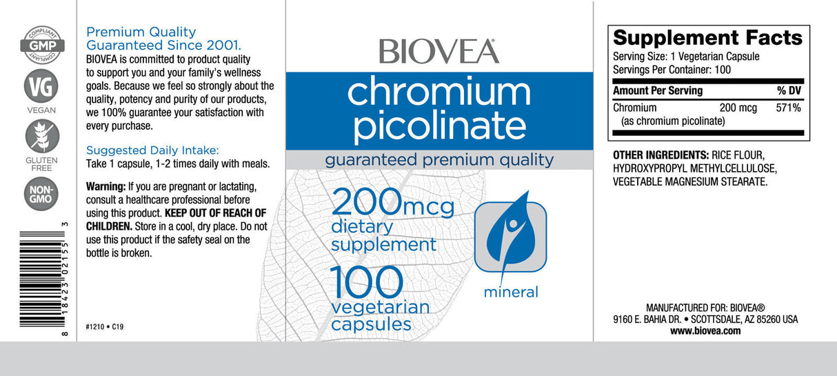 Krom pikolinat 200 mcg/100 kap
