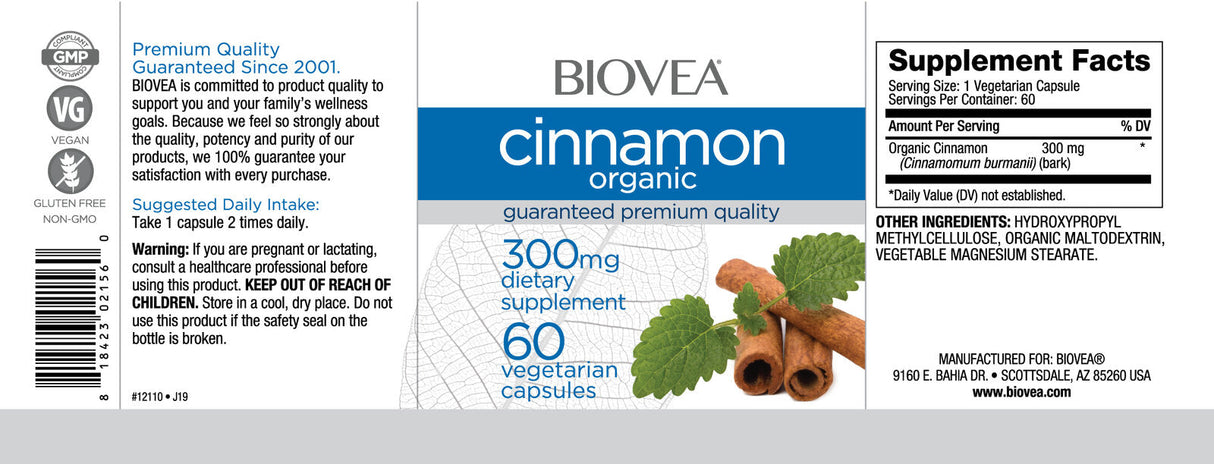 Organski cimet 300 mg/60 kap