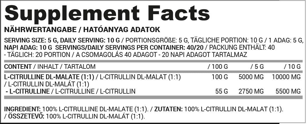 Citrulin malat u prahu | 100% Pure - 200 grama