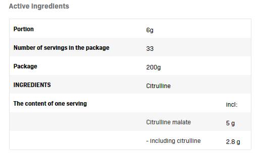 Citrulin malat u prahu - 200 grama