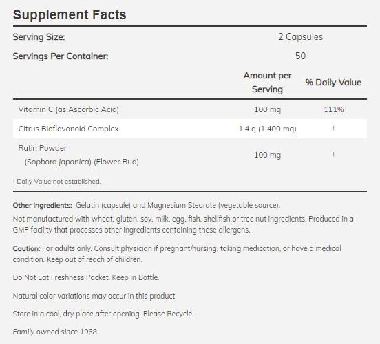 Bioflavonoidi citrusa 700 mg - 100 kapsula