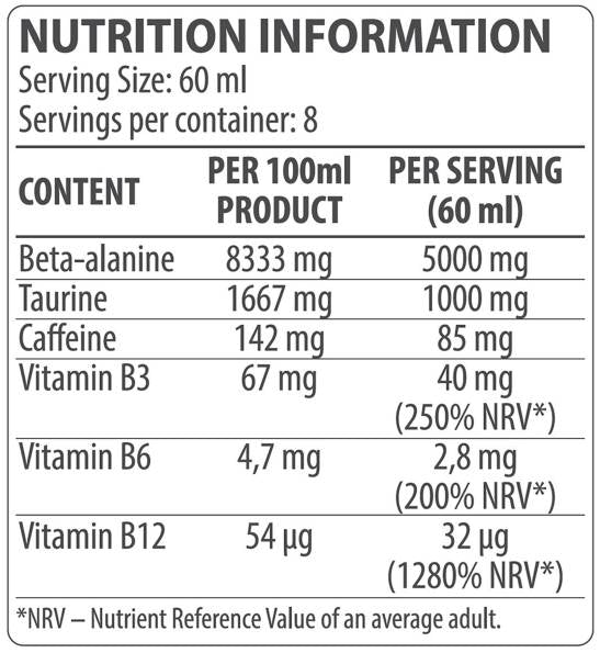Mišićna sila | Tekućina prije vježbanja - 500 ml