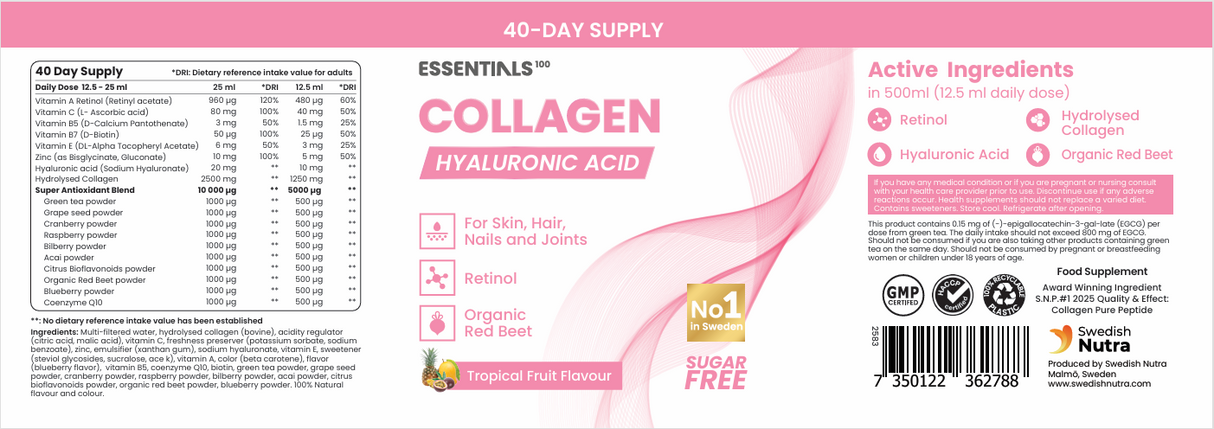 Kolagen s retinolom, hijaluronskom kiselinom, CoQ10 - (20/40 doza, 500 ml)