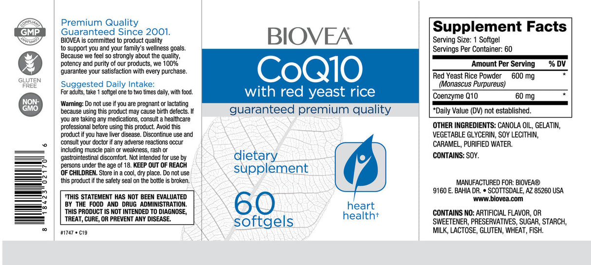 Koenzim Q10 60 mg & Crvena riža s kvascem/60 mekih kapsula